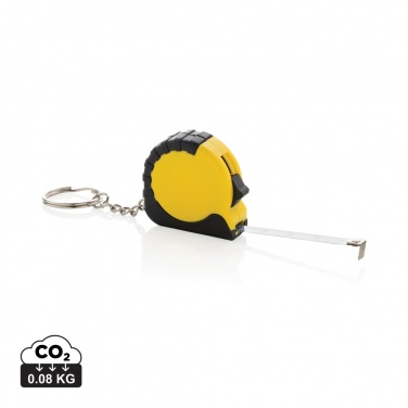 Logo trade promotional giveaway photo of: MeasureMate RCS reycled ABS 1 meter tape keychain