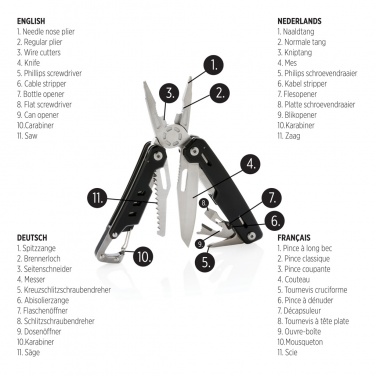 Logo trade promotional merchandise picture of: Solid multitool with carabiner