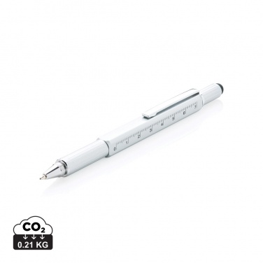 Logo trade promotional gifts image of: 5-in-1 aluminium toolpen