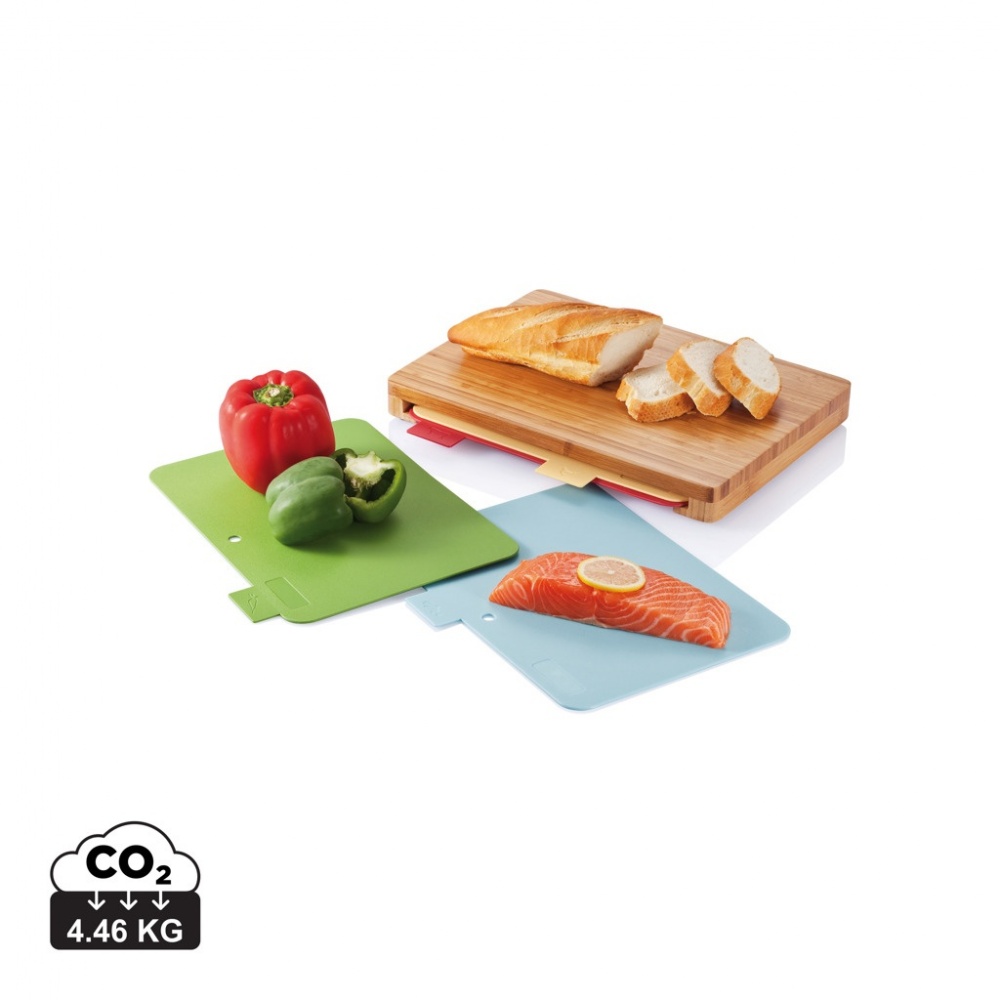 Logo trade promotional gift photo of: Cutting board with 4pcs hygienic boards