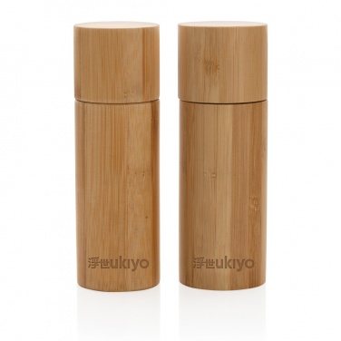 Logo trade corporate gifts picture of: Ukiyo bamboo salt and pepper mill set