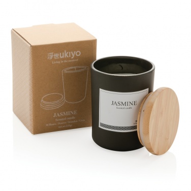 Logo trade business gift photo of: Ukiyo deluxe scented candle with bamboo lid