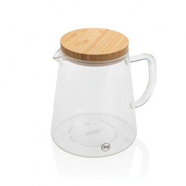 Logo trade promotional item photo of: Ukiyo borosilicate glass carafe with bamboo lid 1.2L