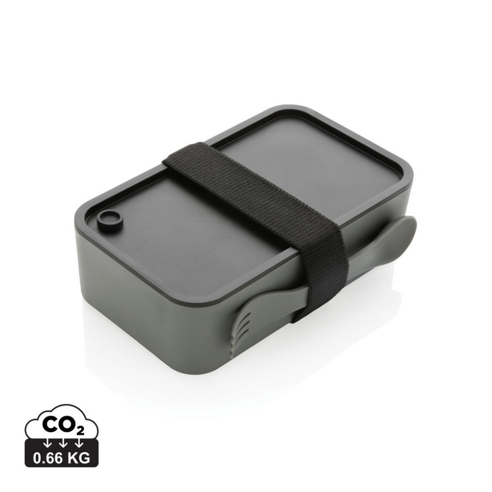 Logo trade promotional products image of: GRS recycled PP lunch box with spork