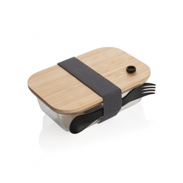 Logo trade promotional merchandise photo of: Glass lunchbox with bamboo lid