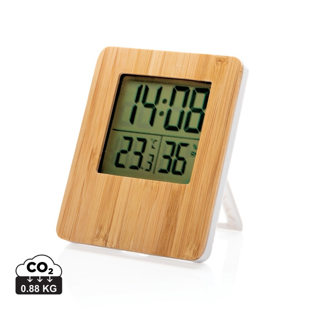 Logo trade promotional merchandise picture of: Bamboo weather station