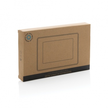 Logo trade promotional items image of: Utah RCS recycled plastic and bamboo LED clock