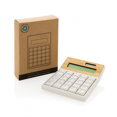 Logo trade corporate gifts picture of: Utah RCS recycled plastic and  bamboo calculator