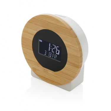 Logotrade promotional gifts photo of: Utah RCS rplastic and bamboo LCD desk clock