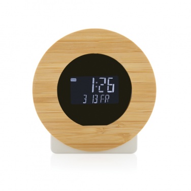 Logotrade advertising products photo of: Utah RCS rplastic and bamboo LCD desk clock