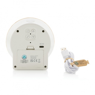 Logotrade promotional giveaway image of: Utah RCS rplastic and bamboo LCD desk clock