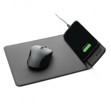 Logo trade promotional giveaways picture of: Swiss Peak RCS recycled PU 10W wireless charging mousepad