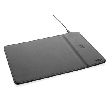 Logo trade promotional items picture of: Swiss Peak RCS recycled PU 10W wireless charging mousepad