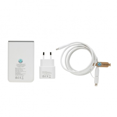 Logo trade promotional gift photo of: Surge RCS recyled PET 20W type C 3 pcs charging set