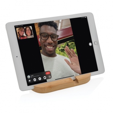 Logo trade promotional items image of: Bamboo tablet and phone holder
