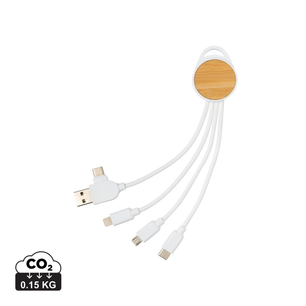 Logo trade promotional merchandise image of: RCS recycled plastic Ontario 6-in-1 round cable