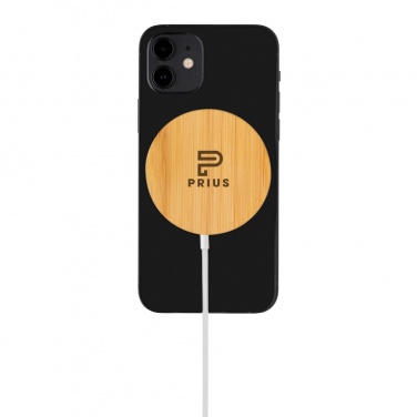 Logotrade promotional merchandise image of: 10W bamboo magnetic wireless charger