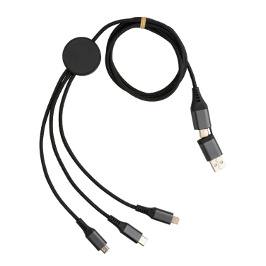 Logotrade promotional item picture of: Terra RCS recycled aluminium 120cm 6-in-1 cable
