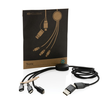 Logo trade promotional gifts picture of: Terra RCS recycled aluminium 120cm 6-in-1 cable
