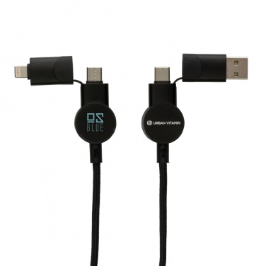 Logo trade promotional gifts picture of: Oakland RCS recycled plastic 6-in-1 fast charging 45W cable