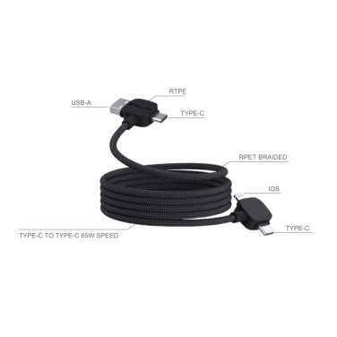 Logotrade business gifts photo of: Urban Vitamin Stockton 65W RCS RTPE/RPET magnetic cable