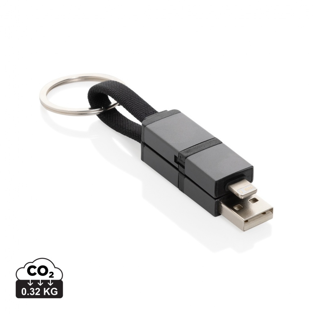 Logotrade promotional merchandise image of: Terra recycled aluminum 4 in 1 60W fast charging cable