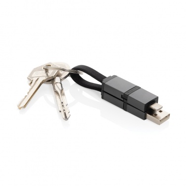 Logo trade promotional products picture of: Terra recycled aluminum 4 in 1 60W fast charging cable