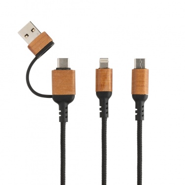 Logo trade promotional giveaways image of: Ohio RCS certified recycled plastic 6-in-1 cable