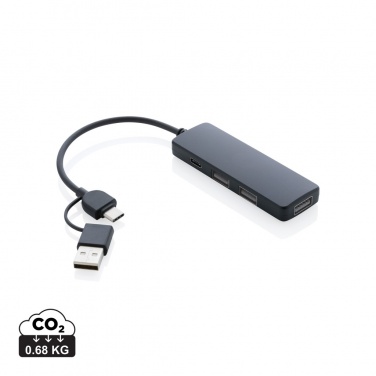 Logotrade promotional gifts photo of: RCS recycled plastic USB hub with dual input