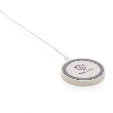 Logo trade promotional product photo of: Wheat Straw 5W round wireless charging pad