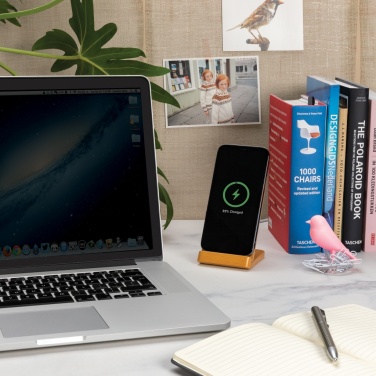 Logotrade promotional merchandise image of: Bamboo 5W wireless charging stand