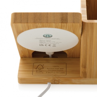 Logotrade promotional gifts photo of: Calgary bamboo 10W wireless charger