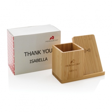 Logotrade promotional gift picture of: Calgary bamboo 10W wireless charger