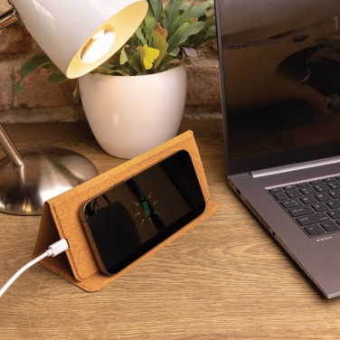 Logotrade promotional product image of: 10W wireless charging cork mousepad and stand