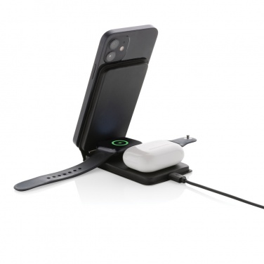 Logo trade promotional products picture of: Swiss Peak RCS rPU 15W  3-in-1 magnetic wireless charger