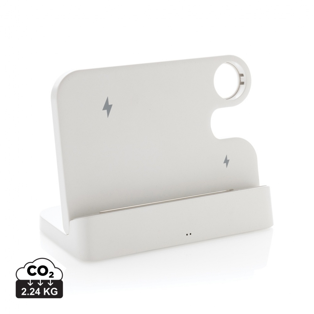Logo trade promotional product photo of: Joltz RCS recycled plastic dual 15W charger with iWatch slot