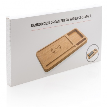 Logotrade advertising product image of: Bamboo desk organiser 5W wireless charger