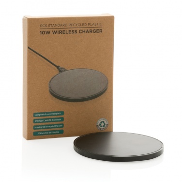 Logo trade business gift photo of: RCS standard recycled plastic 10W wireless charger