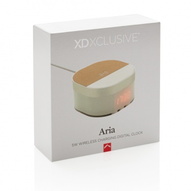 Logo trade promotional giveaway photo of: Aria 5W Wireless Charging Digital Clock
