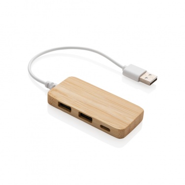 Logotrade promotional gift image of: Bamboo hub with Type-C