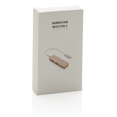Logo trade promotional giveaway photo of: Bamboo hub with Type-C