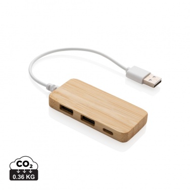 Logotrade business gifts photo of: Bamboo hub with Type-C