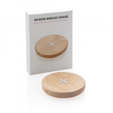 Logo trade promotional items picture of: 5W wood wireless charger