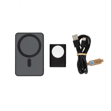 Logo trade promotional item photo of: Powerbase RCS recycled plastic 3 in 1 charger with powerbank