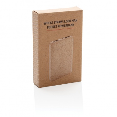 Logotrade corporate gift image of: Wheat Straw 5.000 mAh Pocket Powerbank