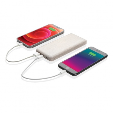 Logo trade corporate gifts image of: 10.000 mah wheat straw powerbank