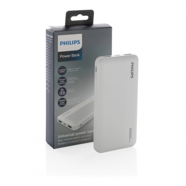 Logo trade promotional products image of: Philips 10.000 mAh slim powerbank