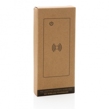 Logotrade promotional gifts photo of: Bamboo 8.000 mAh 5W wireless powerbank