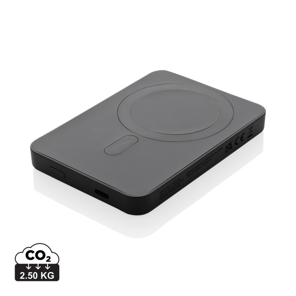 Logotrade corporate gift image of: Magnetix RCS recycled plastic 5000 mah magnetic powerbank