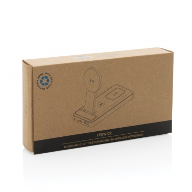 Logotrade business gift image of: Fenwick RCS recycled plastic 10000mah  3 in 1 fast powerbank